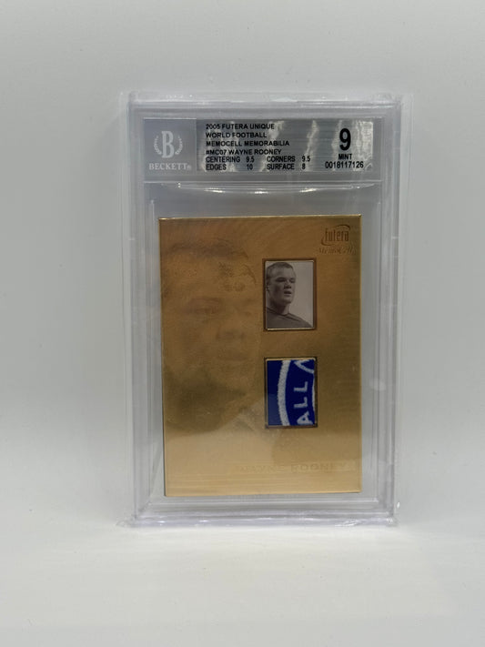 RC WAYNE ROONEY GOLD PATCH MEMOCELL CARD BGS 9