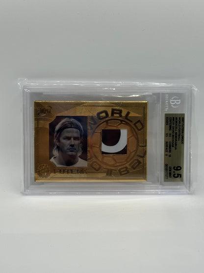 2007 DAVID BECKHAM MADRID GOLD NAME-PLATE PATCH BGS 9.5