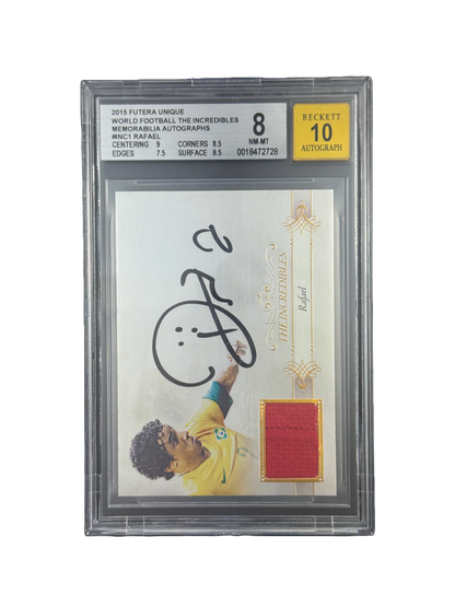 2015 FUTERA UNIQUE
WORLD FOOTBALL THE INCREDIBLES
MEMORABILIA AUTOGRAPHS
#NC1 RAFAEL BGS 8 AUTO 10