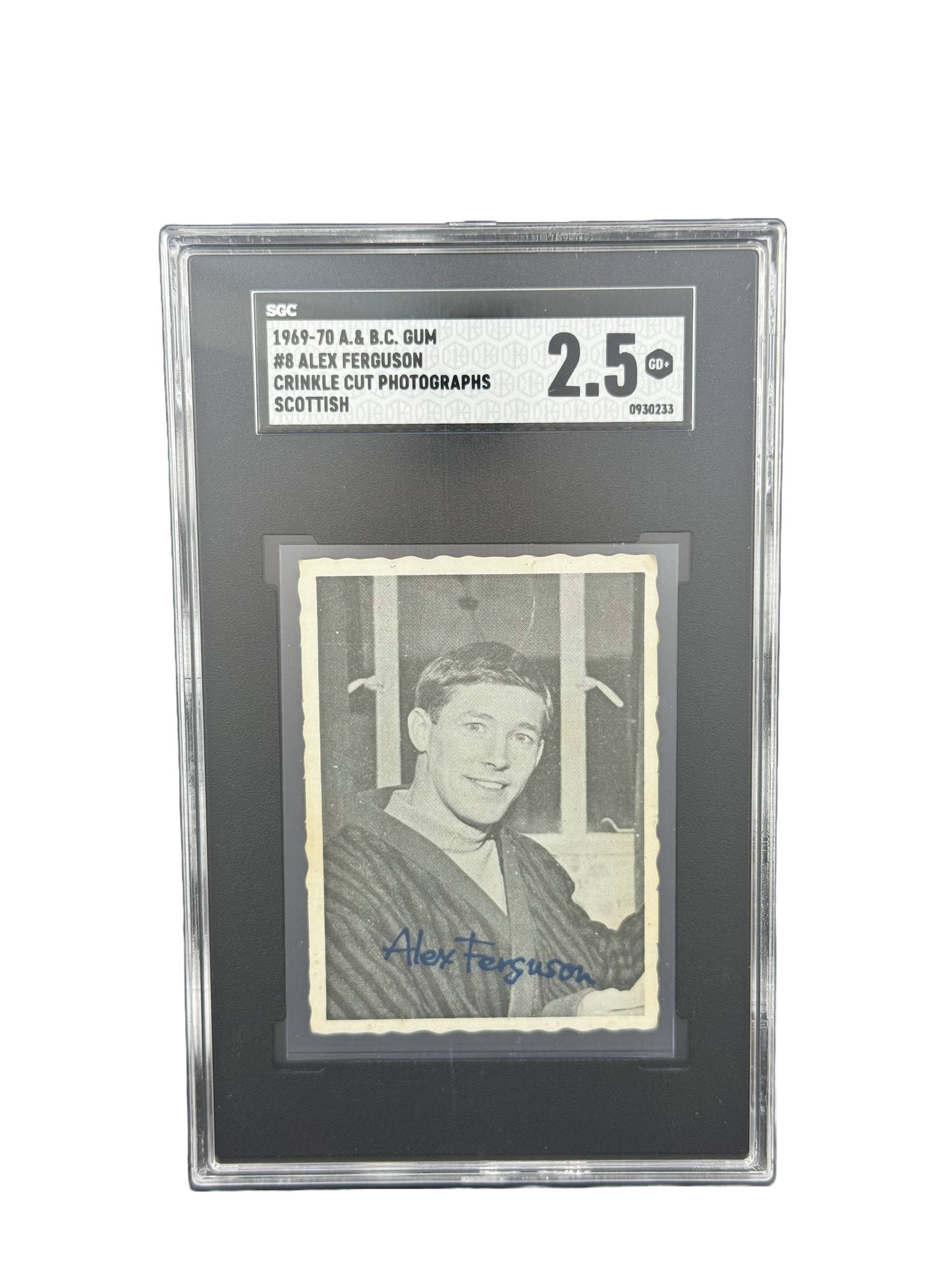 1969-70 A.& B.C GUM #8 ALEX FERGUSON CRINKLE CUT PHOTOGRAPH SCOTTISH