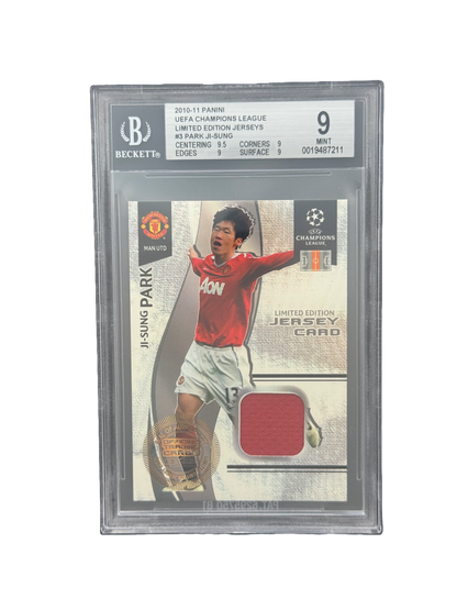 2010-11 PANINI
UEFA CHAMPIONS LEAGUE
LIMITED EDITION JERSEYS
#3 PARK JI-SUNG BGS 9