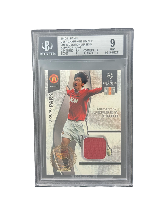 2010-11 PANINI
UEFA CHAMPIONS LEAGUE
LIMITED EDITION JERSEYS
#3 PARK JI-SUNG BGS 9