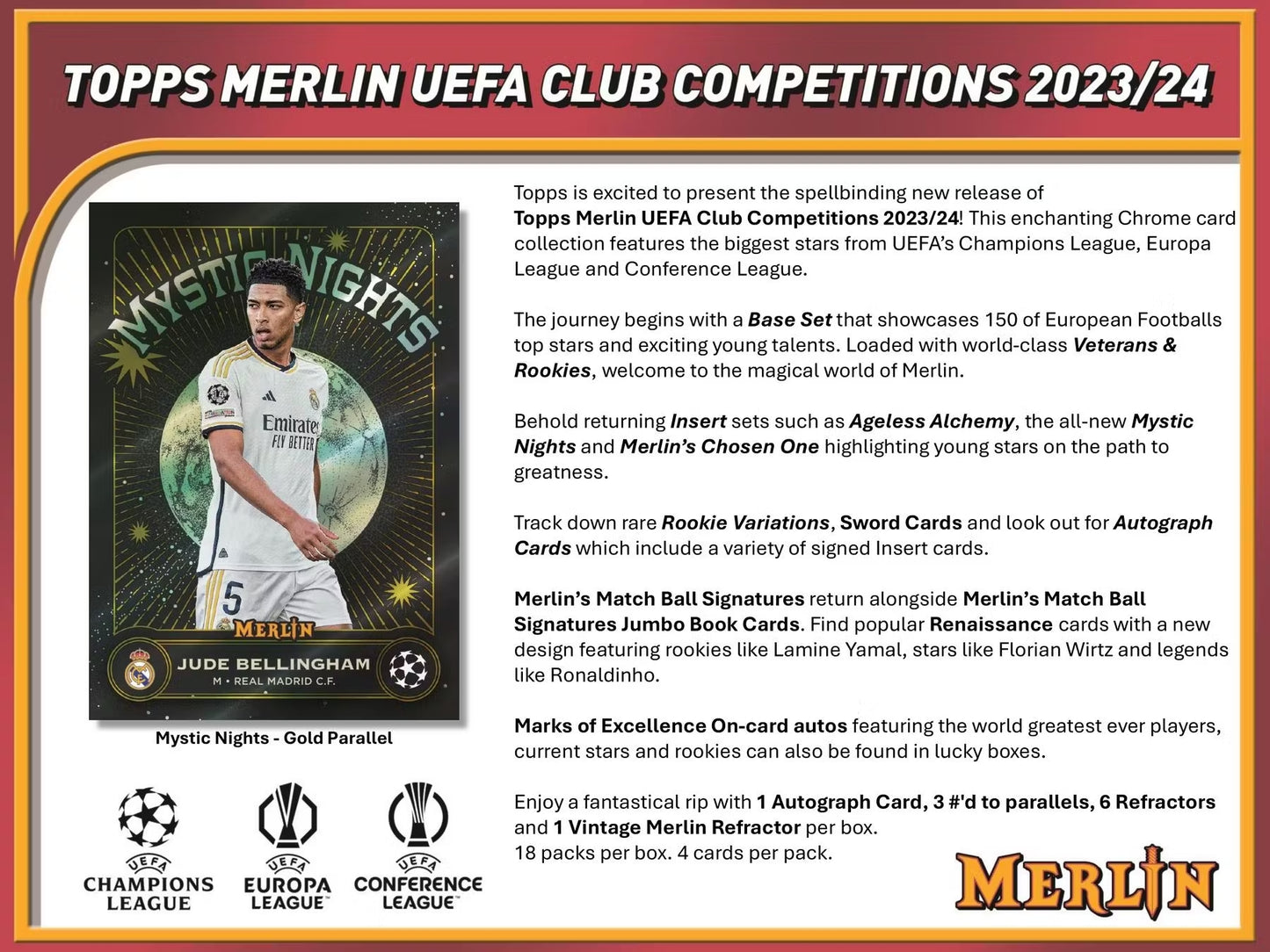 2023-24 Topps Merlin UEFA Club Competitions Hobby Box